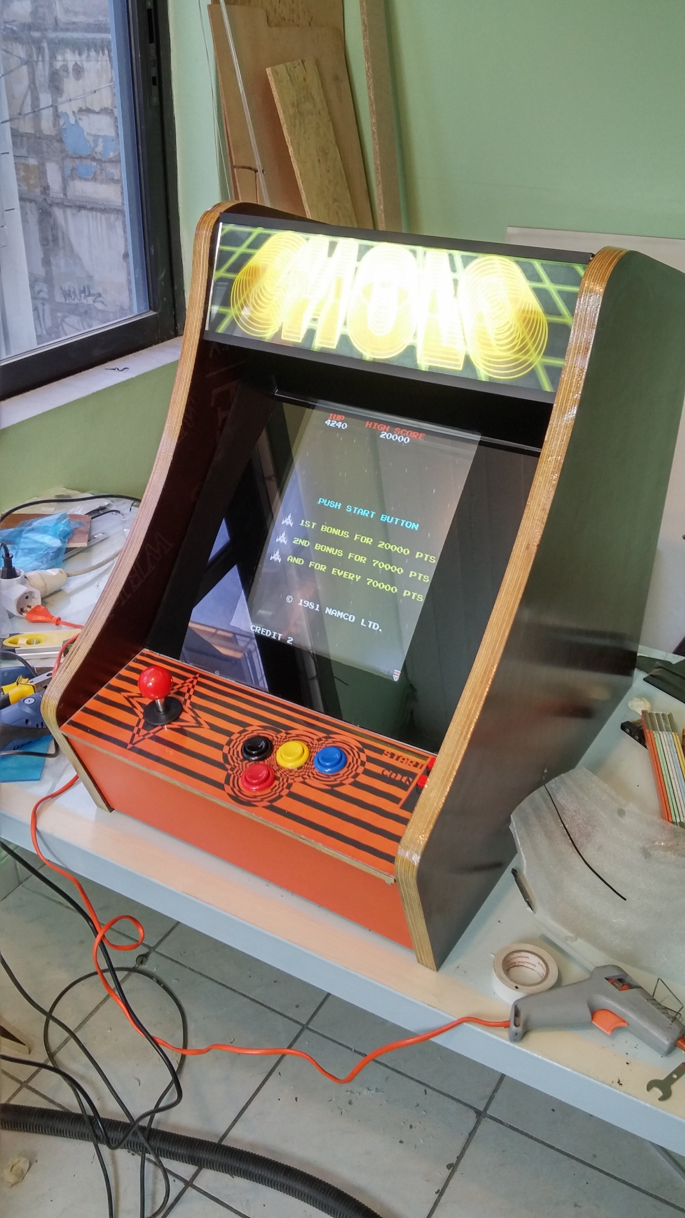 Raspberry Pi Powered arcade machine on my workbench